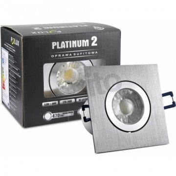 LED spot - compleet armatuur - RVS vierkant - zilver - koud wit LED spot - compleet armatuur - RVS vierkant - zilver - koud wit